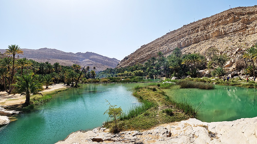 Wadi Bani Khalid: Bergsee im Palmenhain